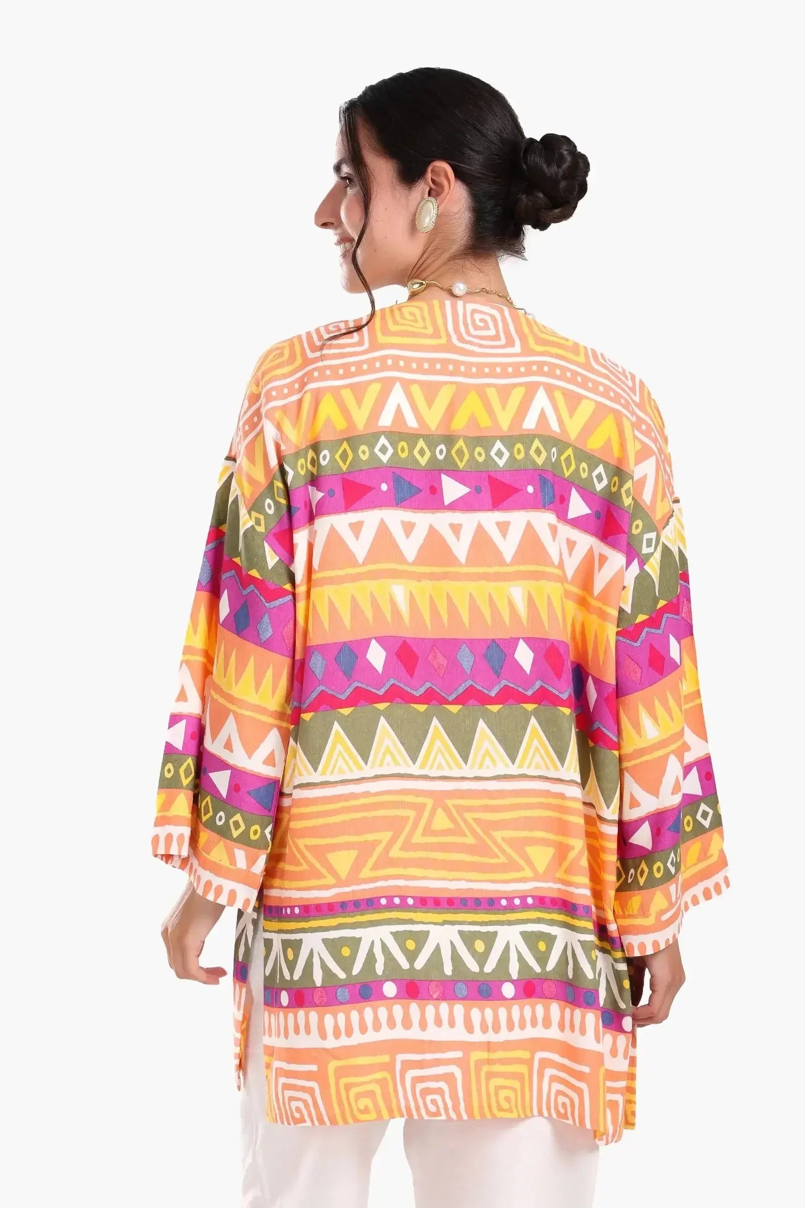 Carina - Printed Kimono with Waist Belt 2