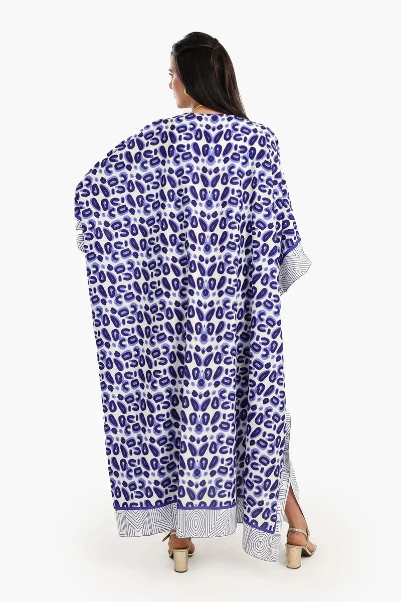 Carina - Feather Trimmed Printed Abaya 3