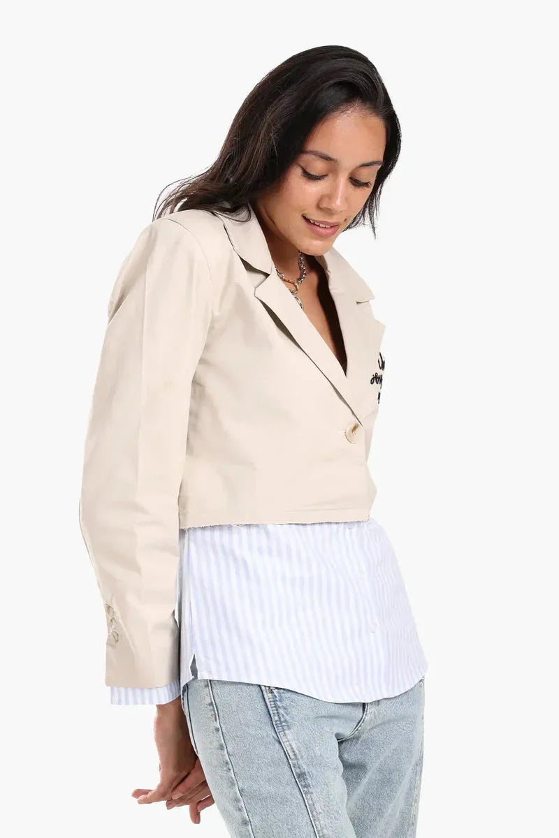 Carina - Jacket with Exposed Striped Cuffs 3