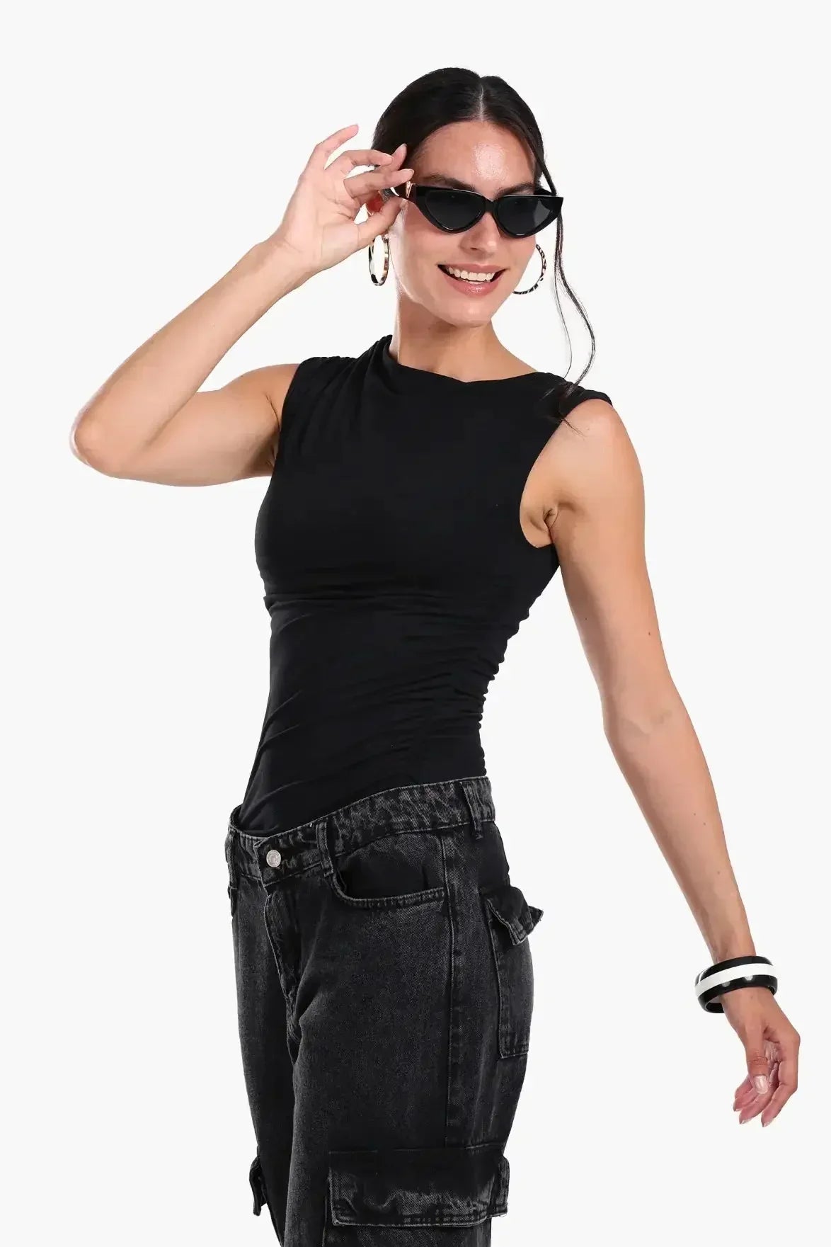 Carina - Ruched Side Sleeveless Top 10