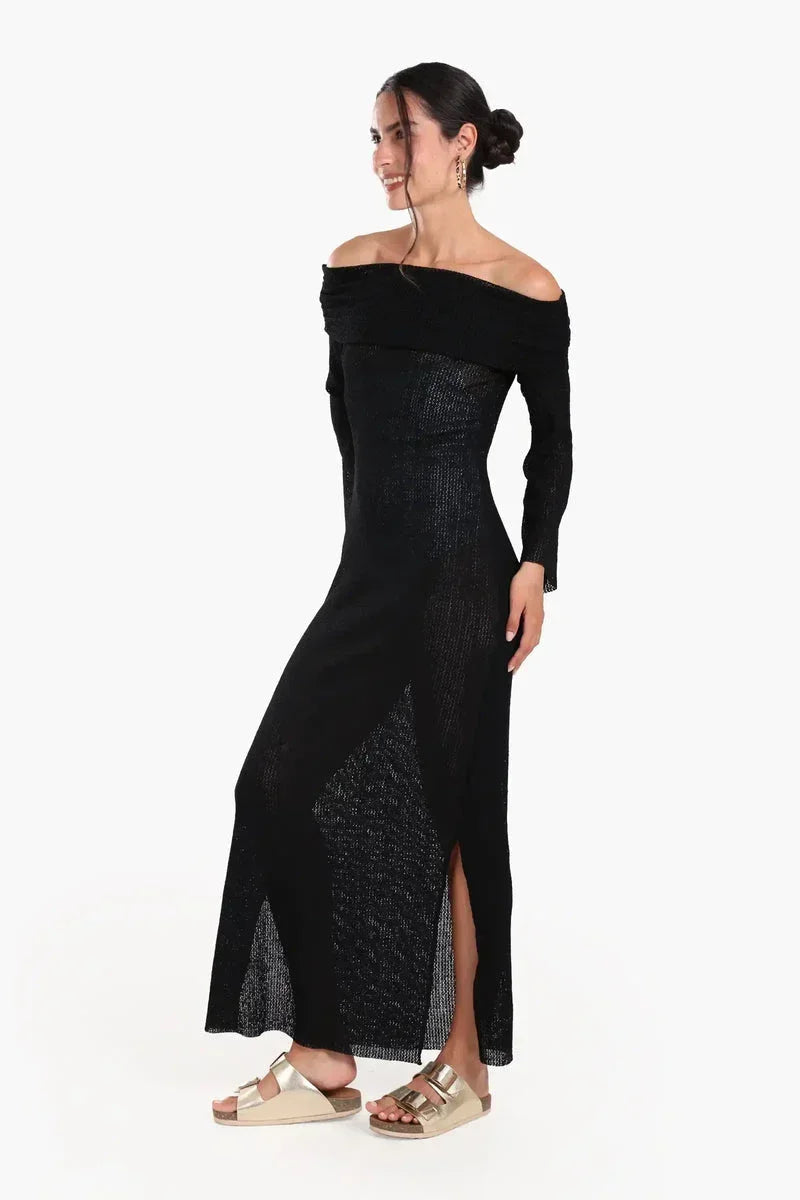 Off-Shoulder Maxi Beach Dress