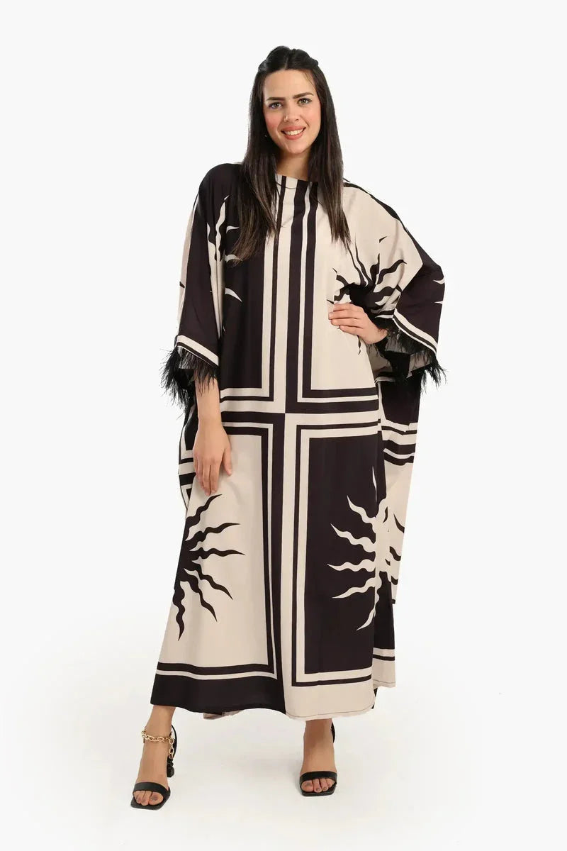 Carina - Luxe Graphic Print Abaya 1