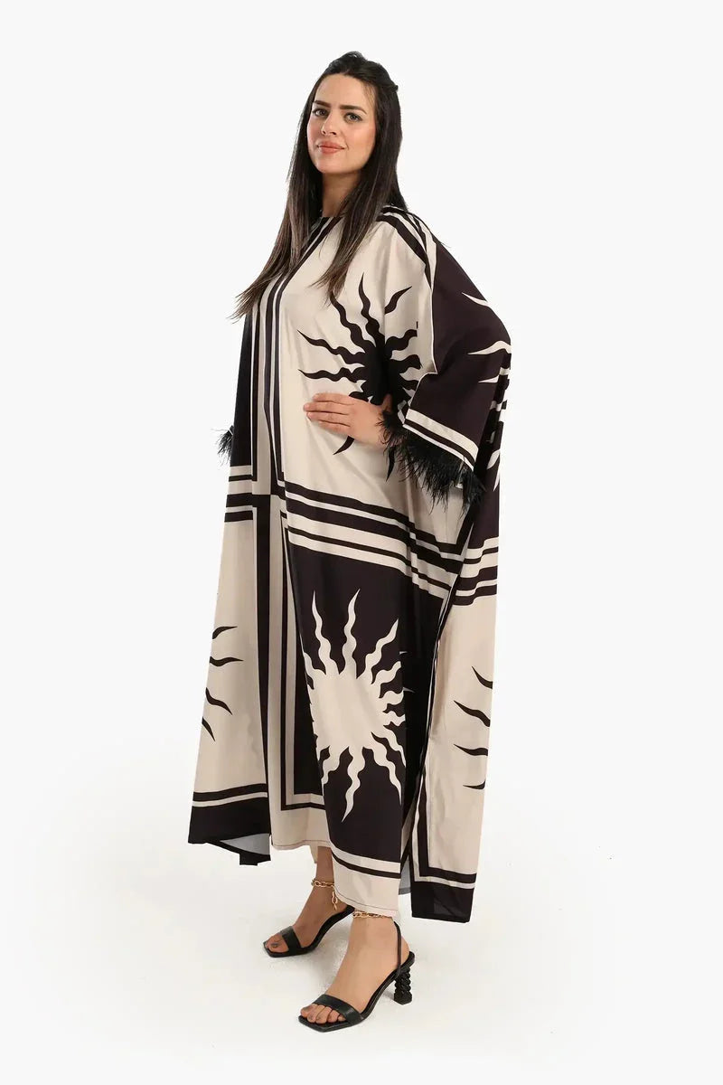 Carina - Luxe Graphic Print Abaya 5