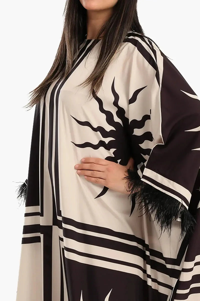 Carina - Luxe Graphic Print Abaya 4