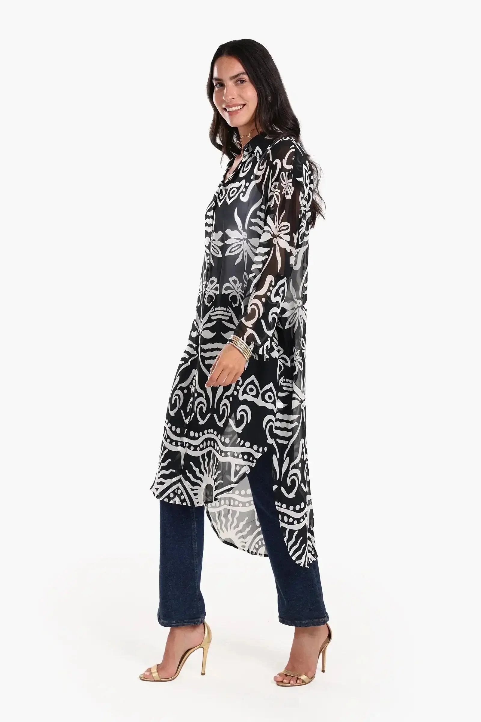 Carina - Chic Printed Midi Dress 1