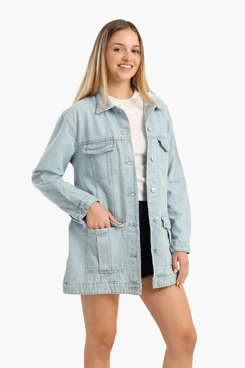 Carina - Blue Oversized Denim Jacket 2