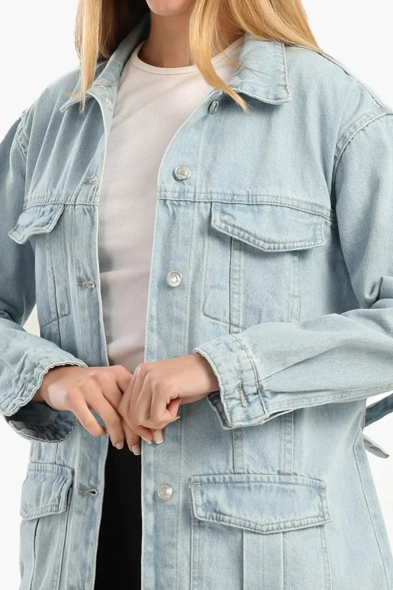 Carina - Blue Oversized Denim Jacket 4
