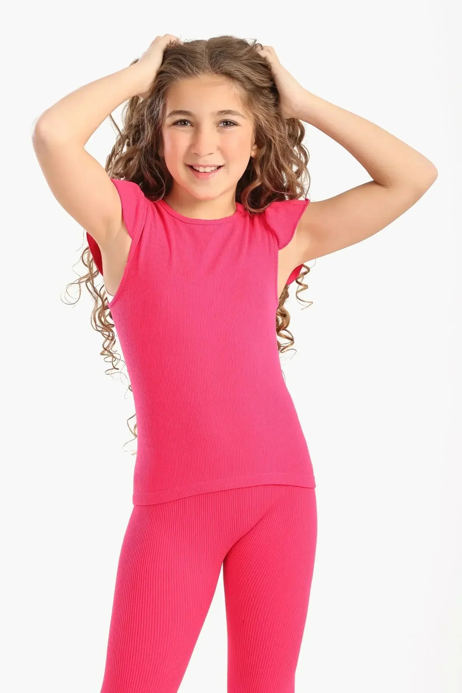 Carina - Girly Ribbed Ruffle Top 13