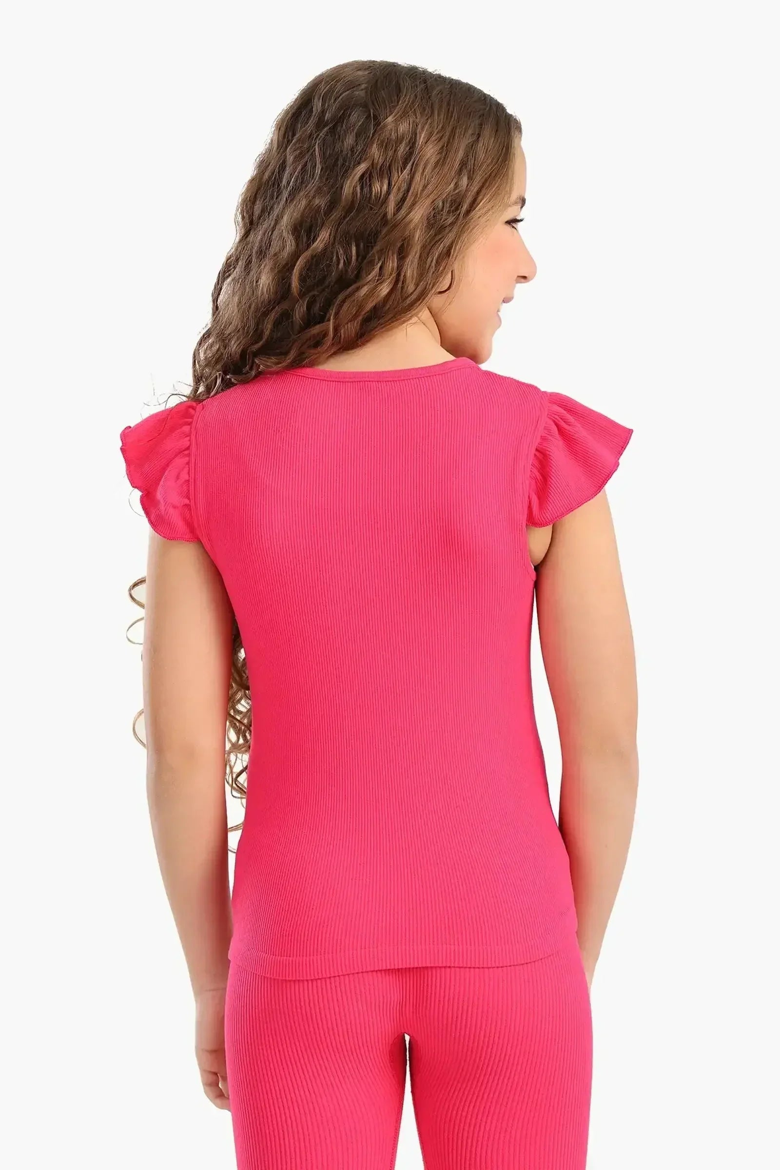Carina - Girly Ribbed Ruffle Top 15