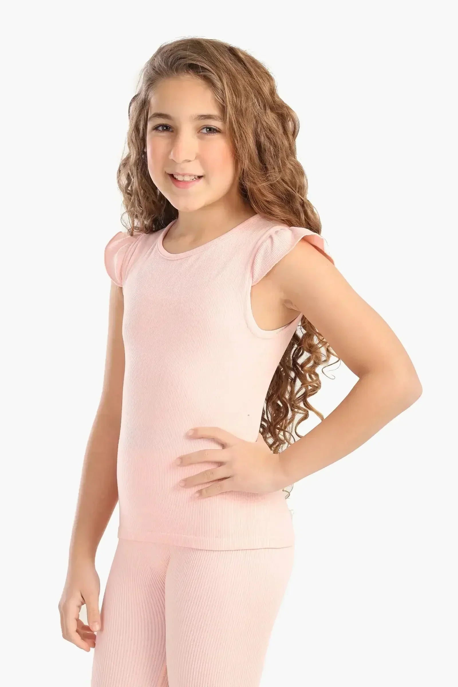 Carina - Girly Ribbed Ruffle Top 2