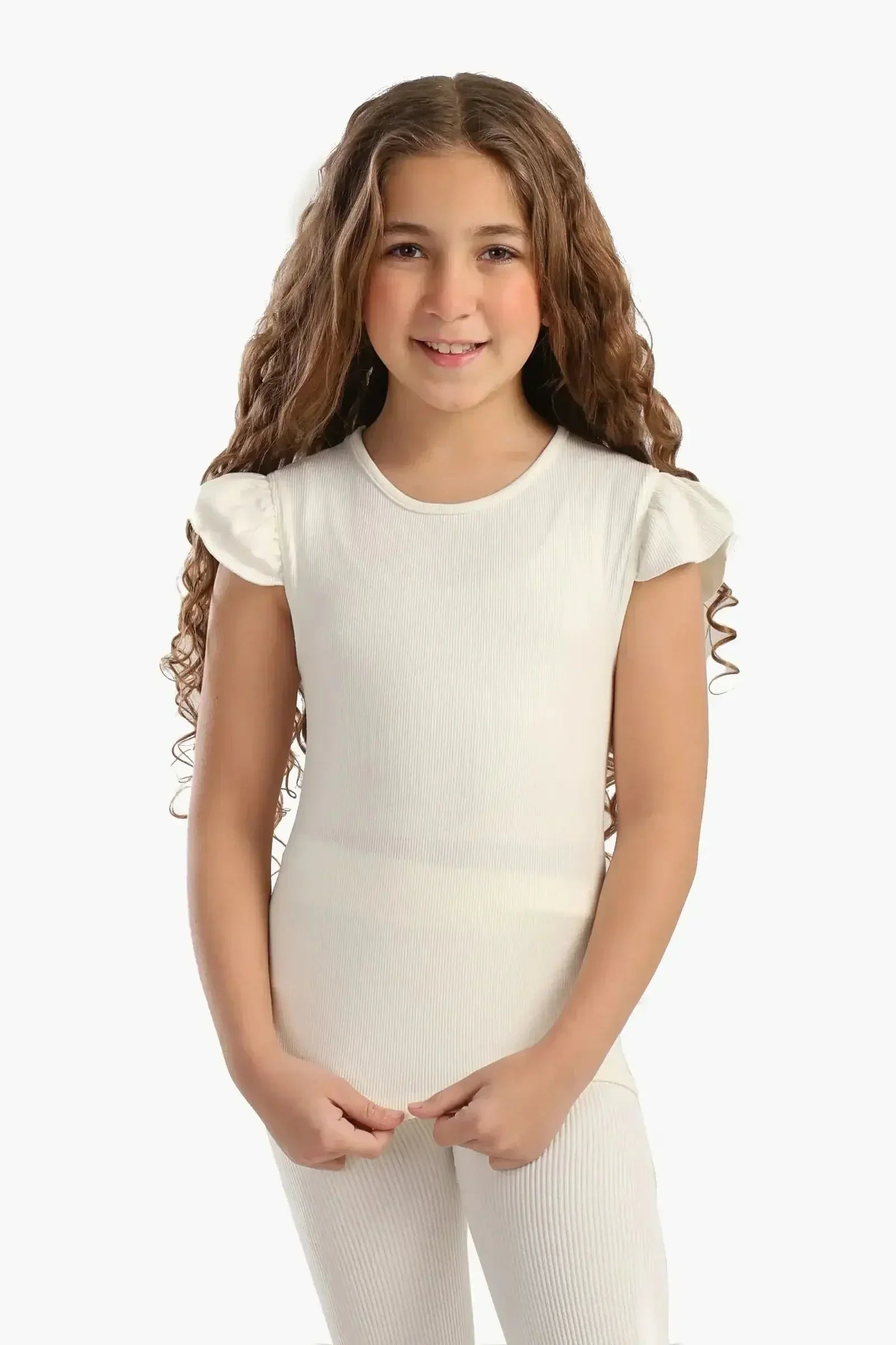 Carina - Girly Ribbed Ruffle Top 7