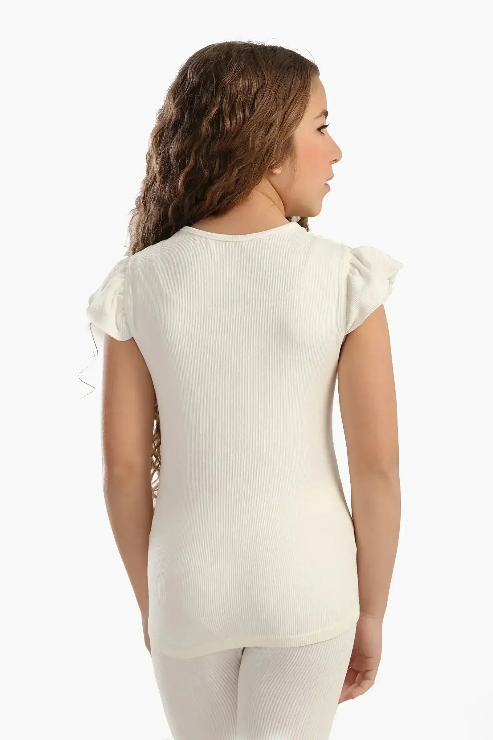 Carina - Girly Ribbed Ruffle Top 9