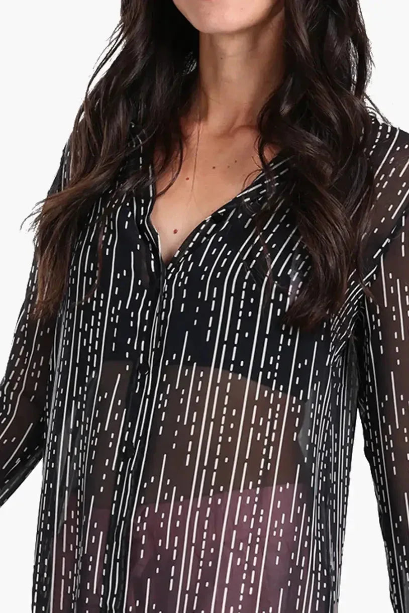 Carina - Chiffon Long Sleeves Shirt Dress 4