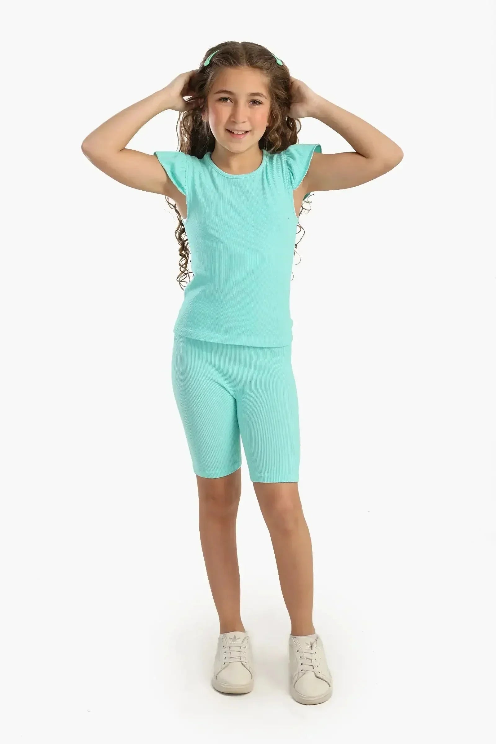 Carina - Girly Ribbed Ruffle Top 22