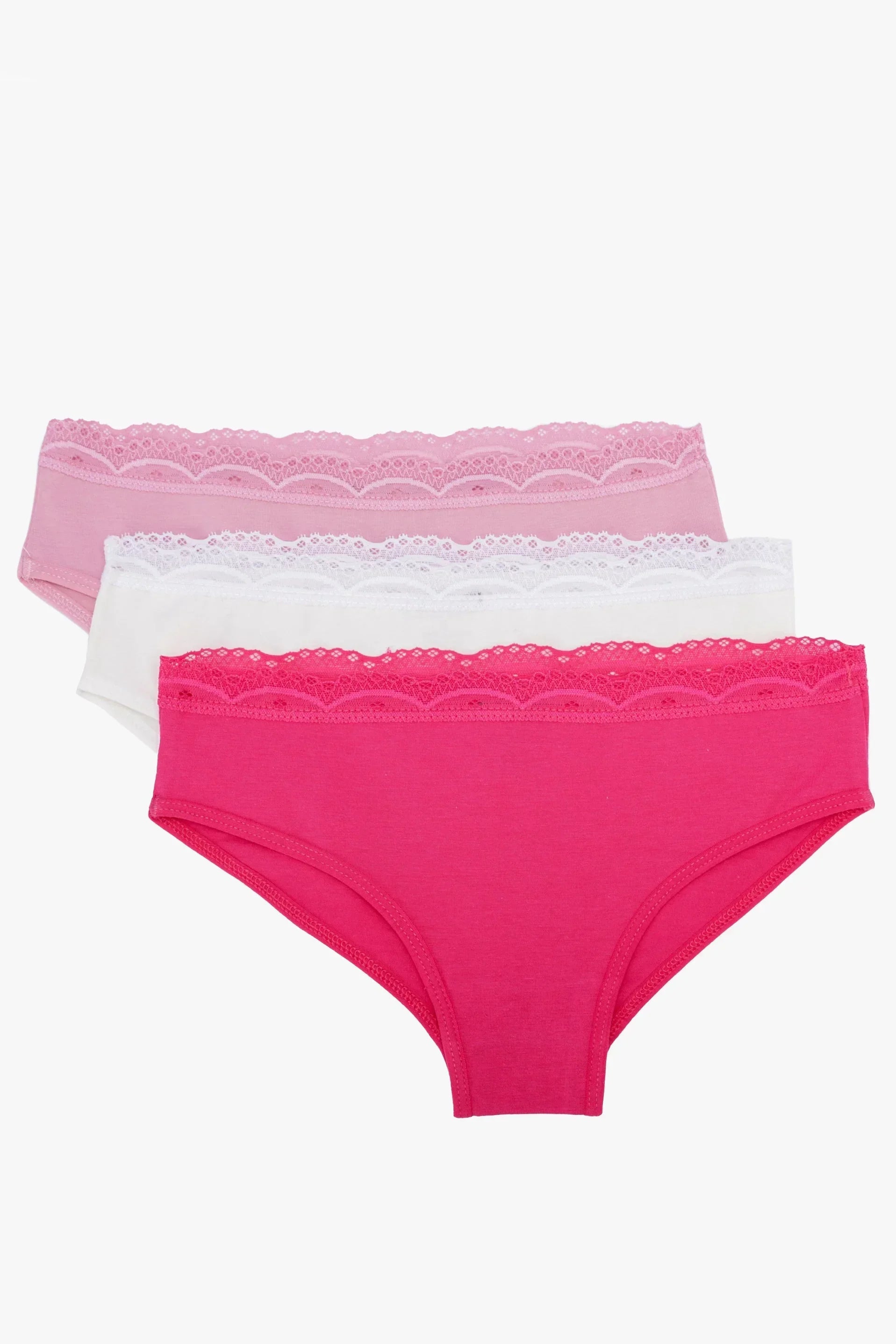Clue - Cotton Lace Bikini Panties - Pack of 3 1