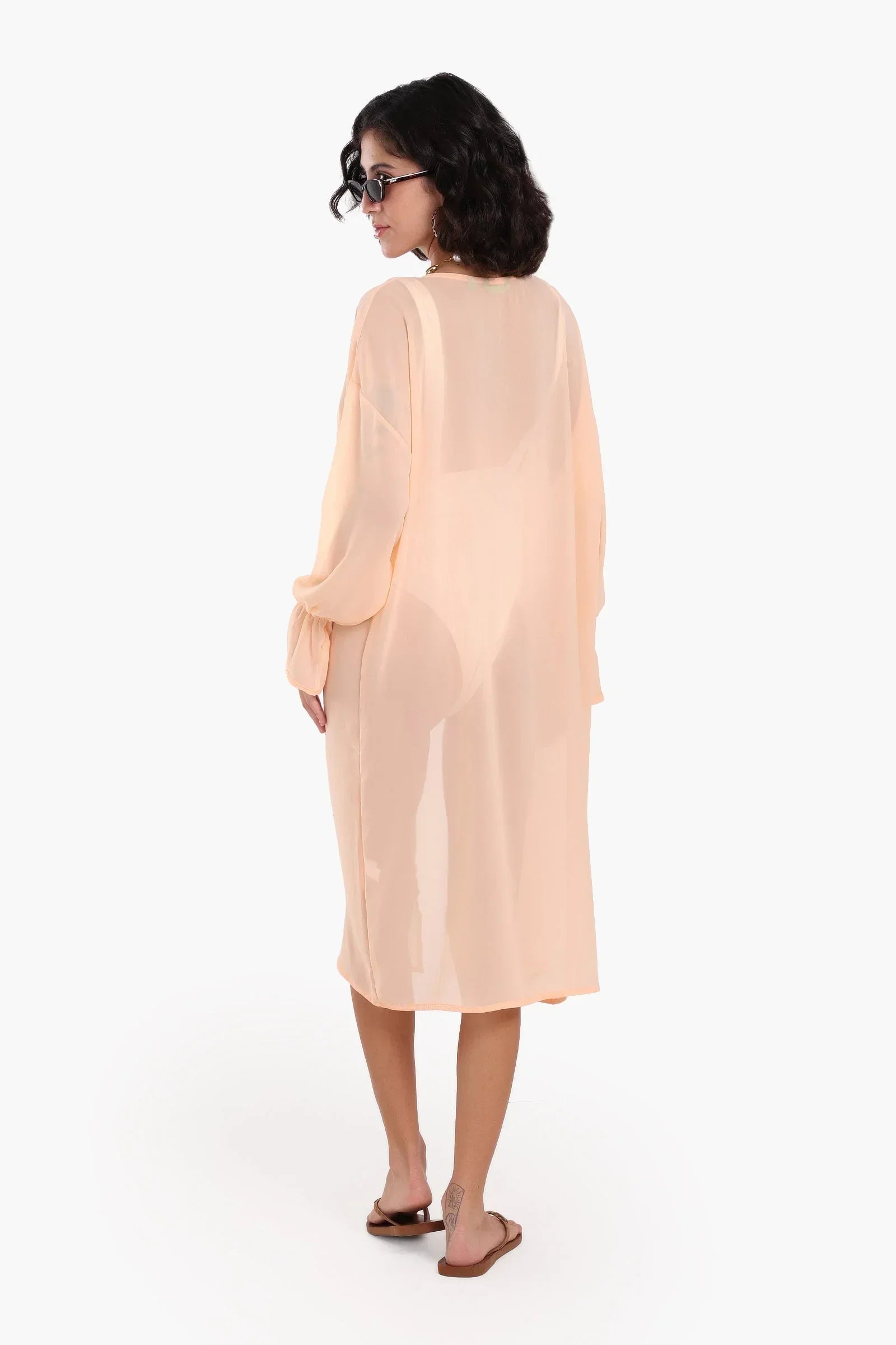 Maroon / S-M / chiffon Chic Chiffon Kimono