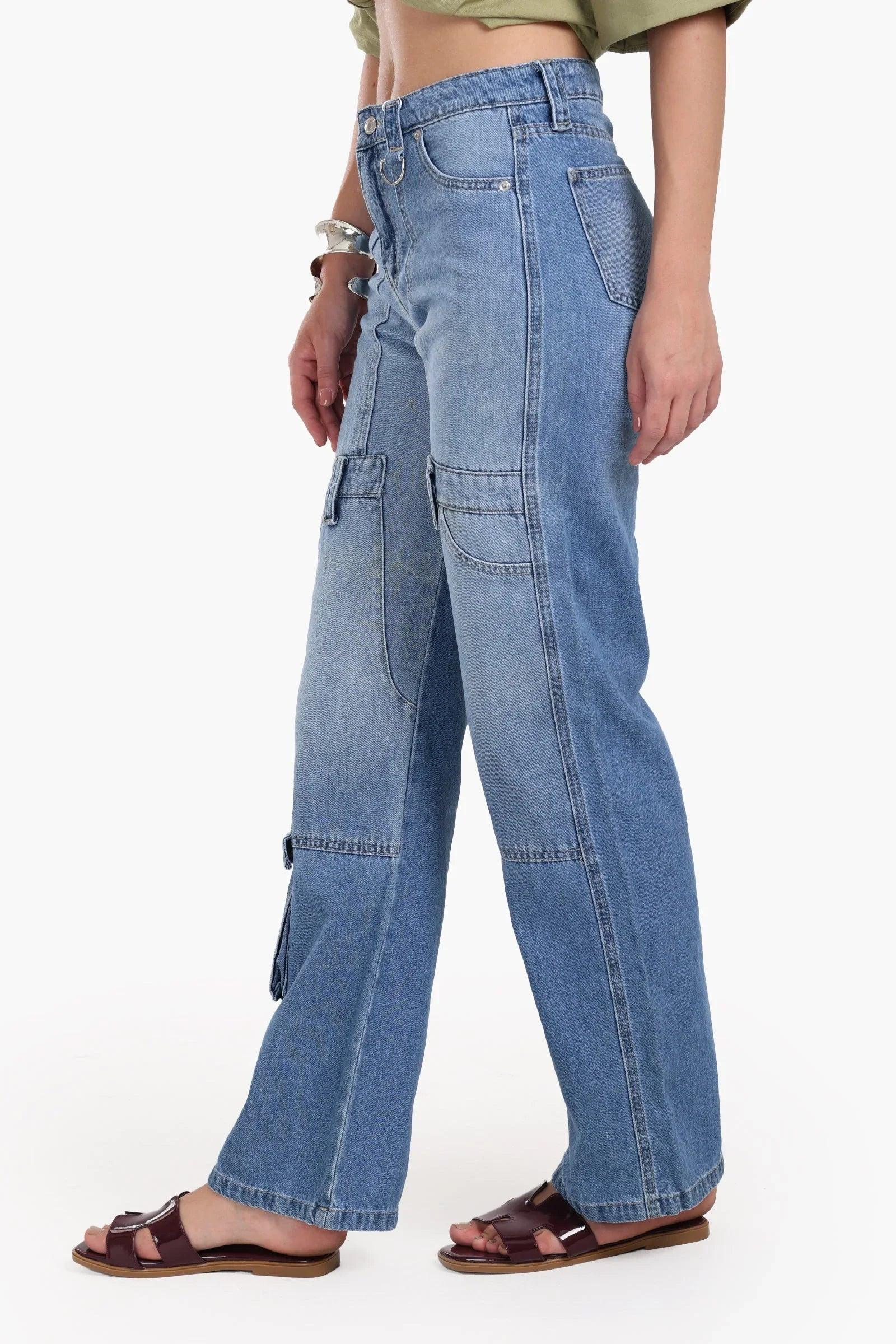 Clue - Straight Cut Cargo Jeans 8