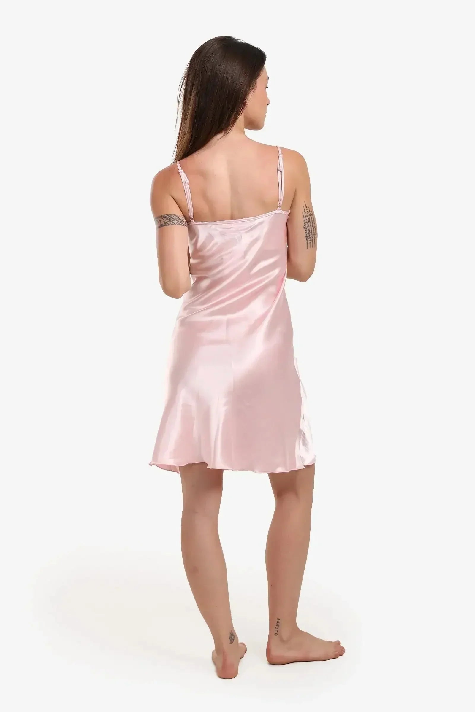 Carina - Satin Nightgown with Lace 2