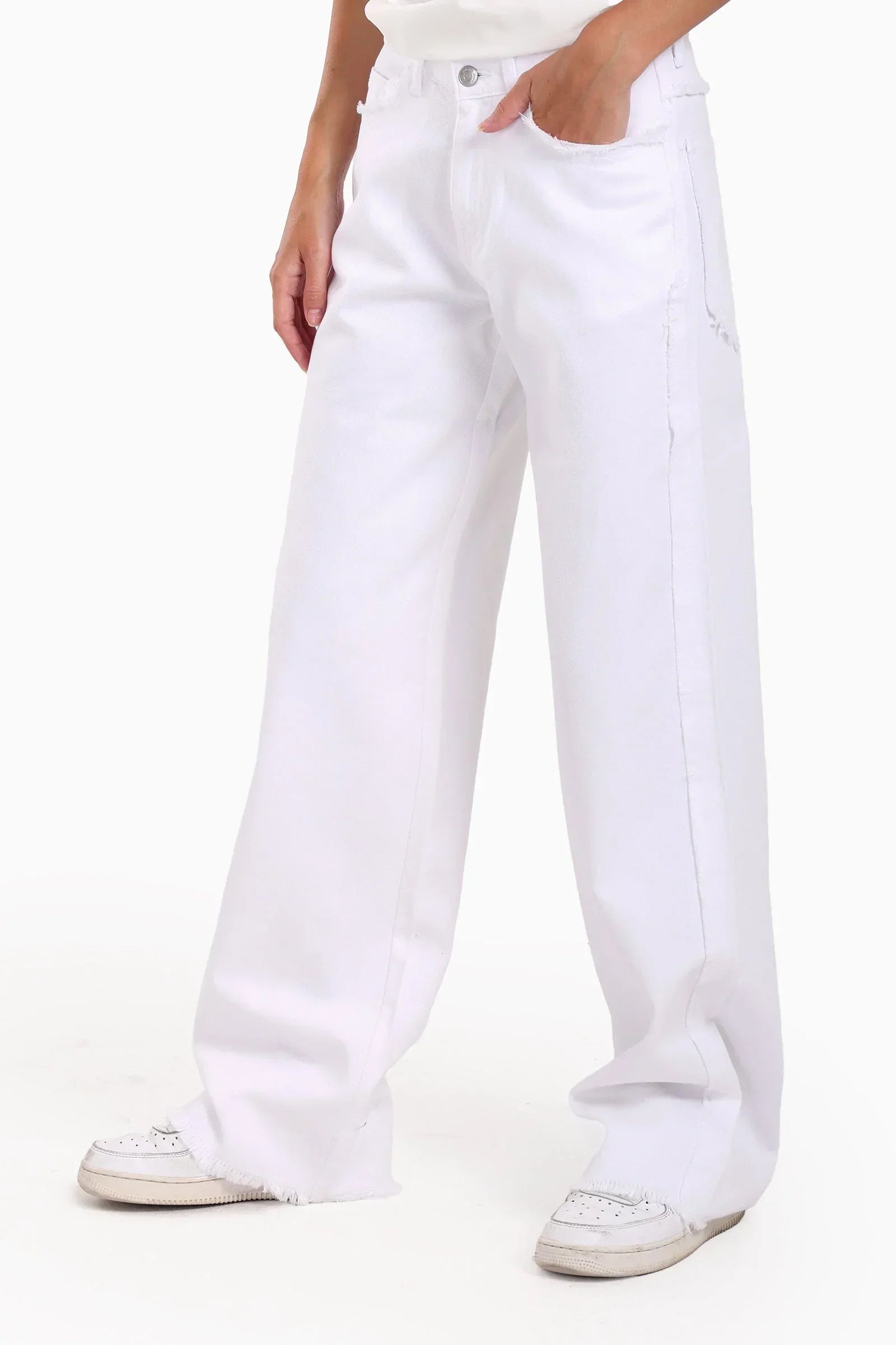 Clue - White Denim with Fringes 3
