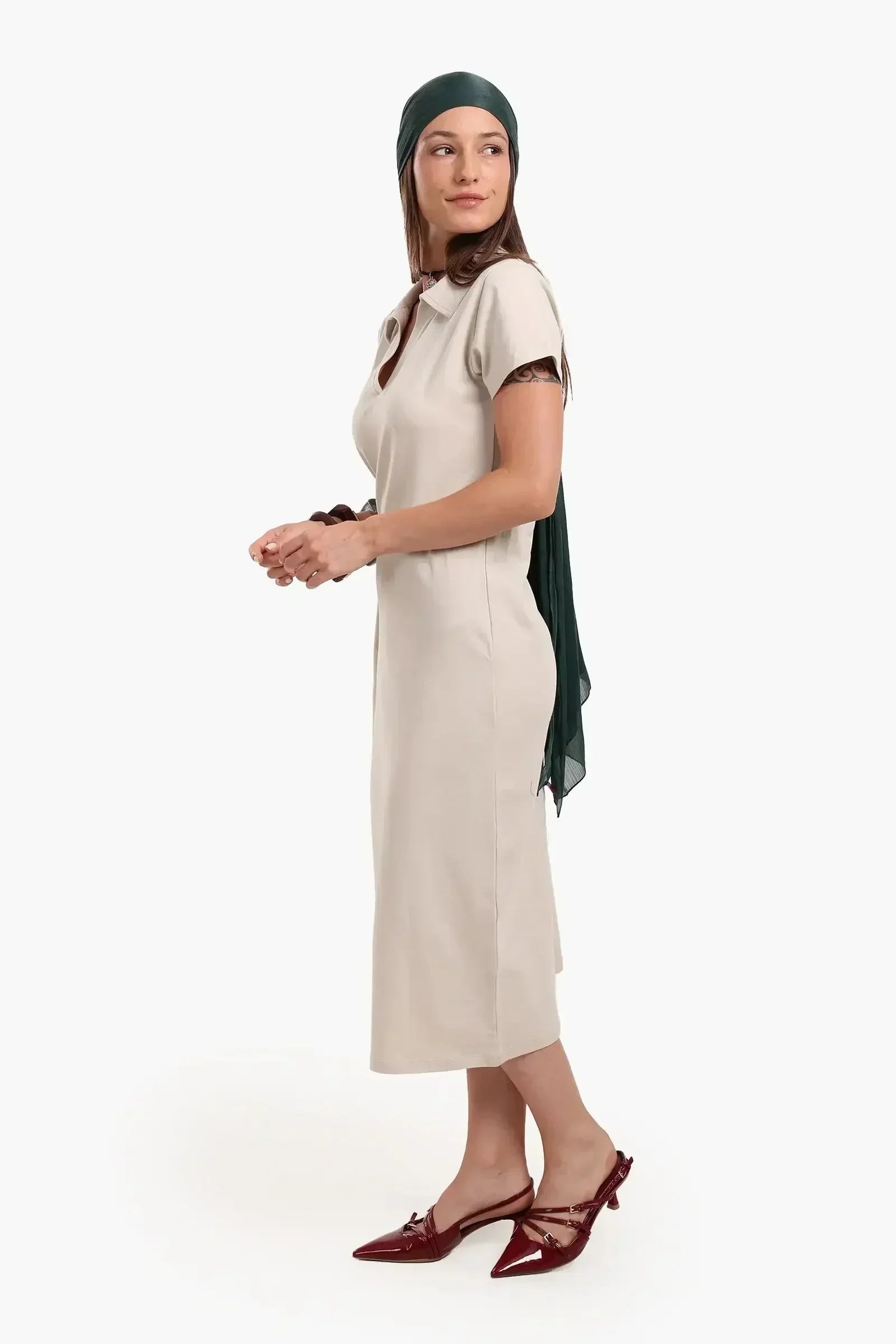 Carina - Polo Neck Midi Dress 14