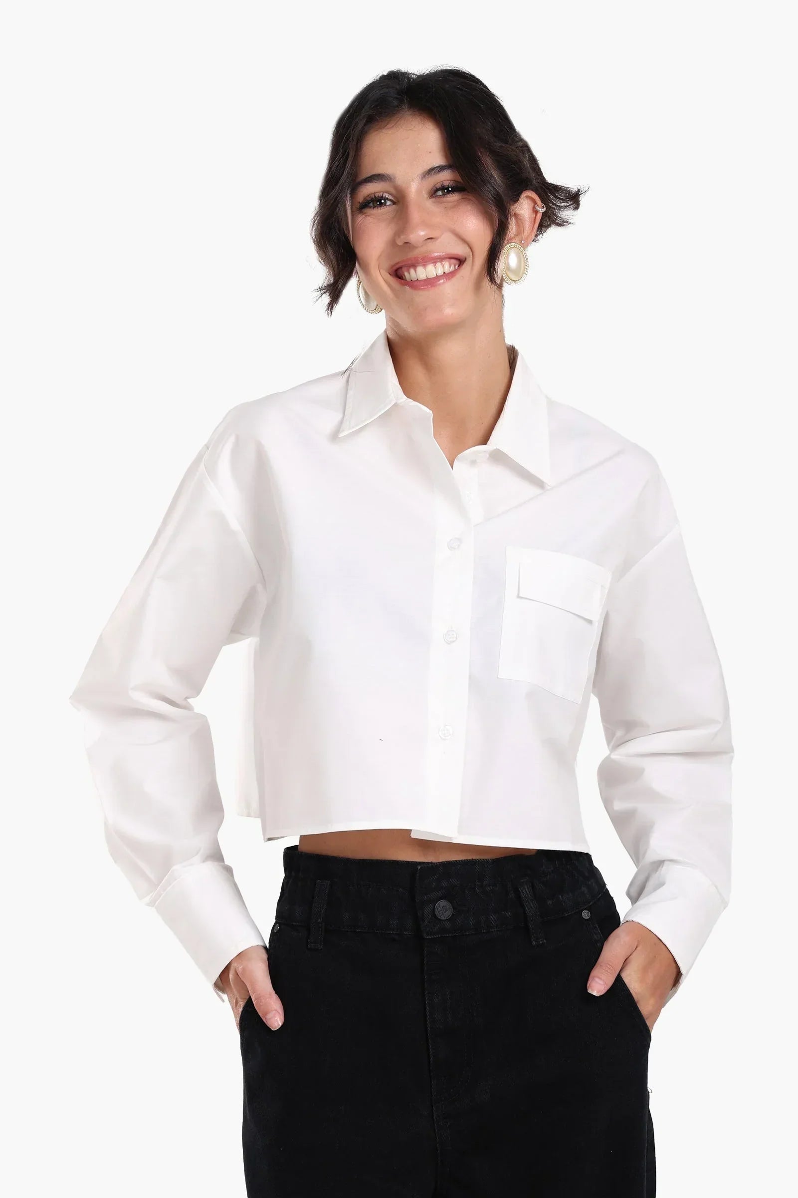 Clue - Cropped Viscose Shirt 6