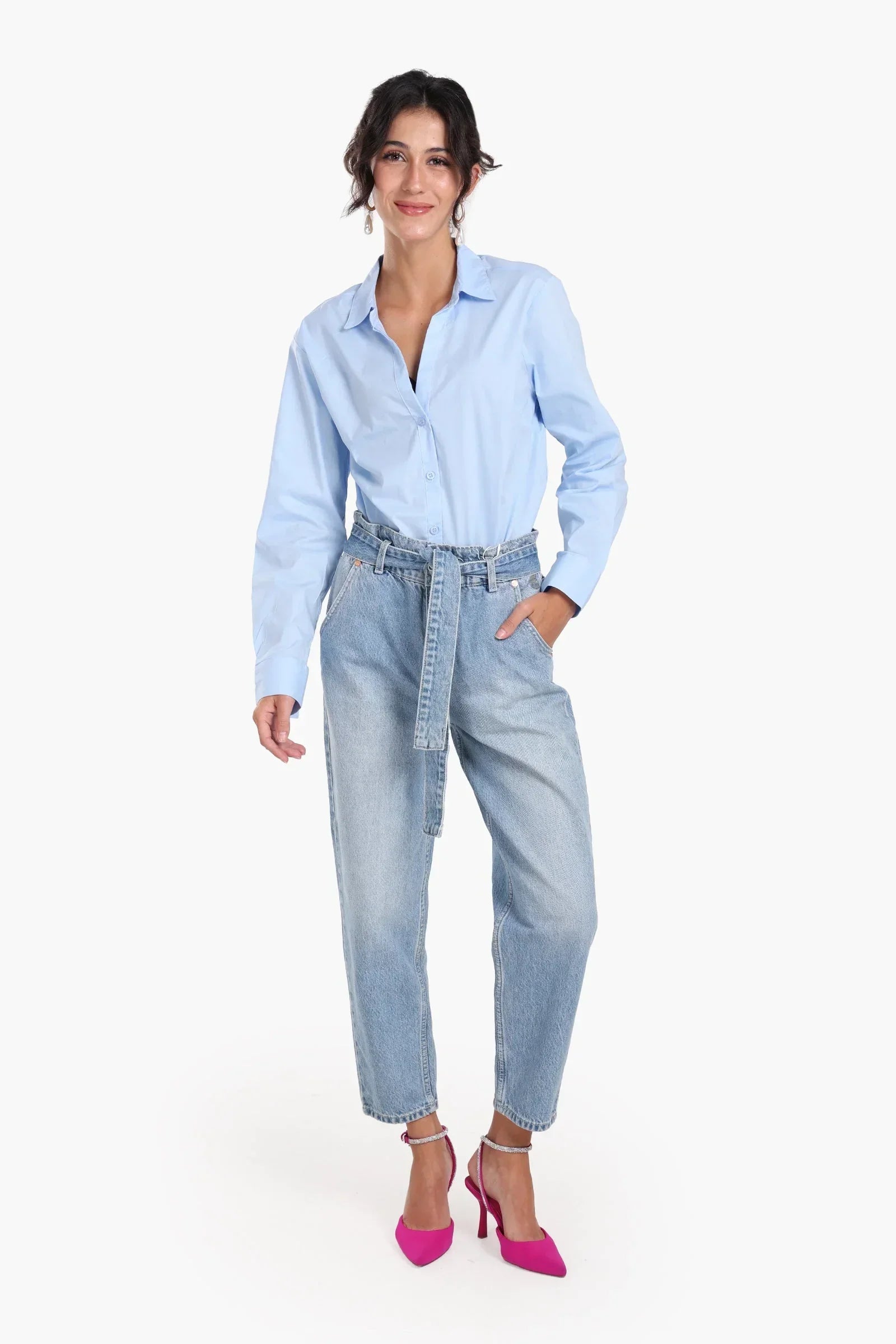 Clue - Collared V-Neck Poplin Shirt 6
