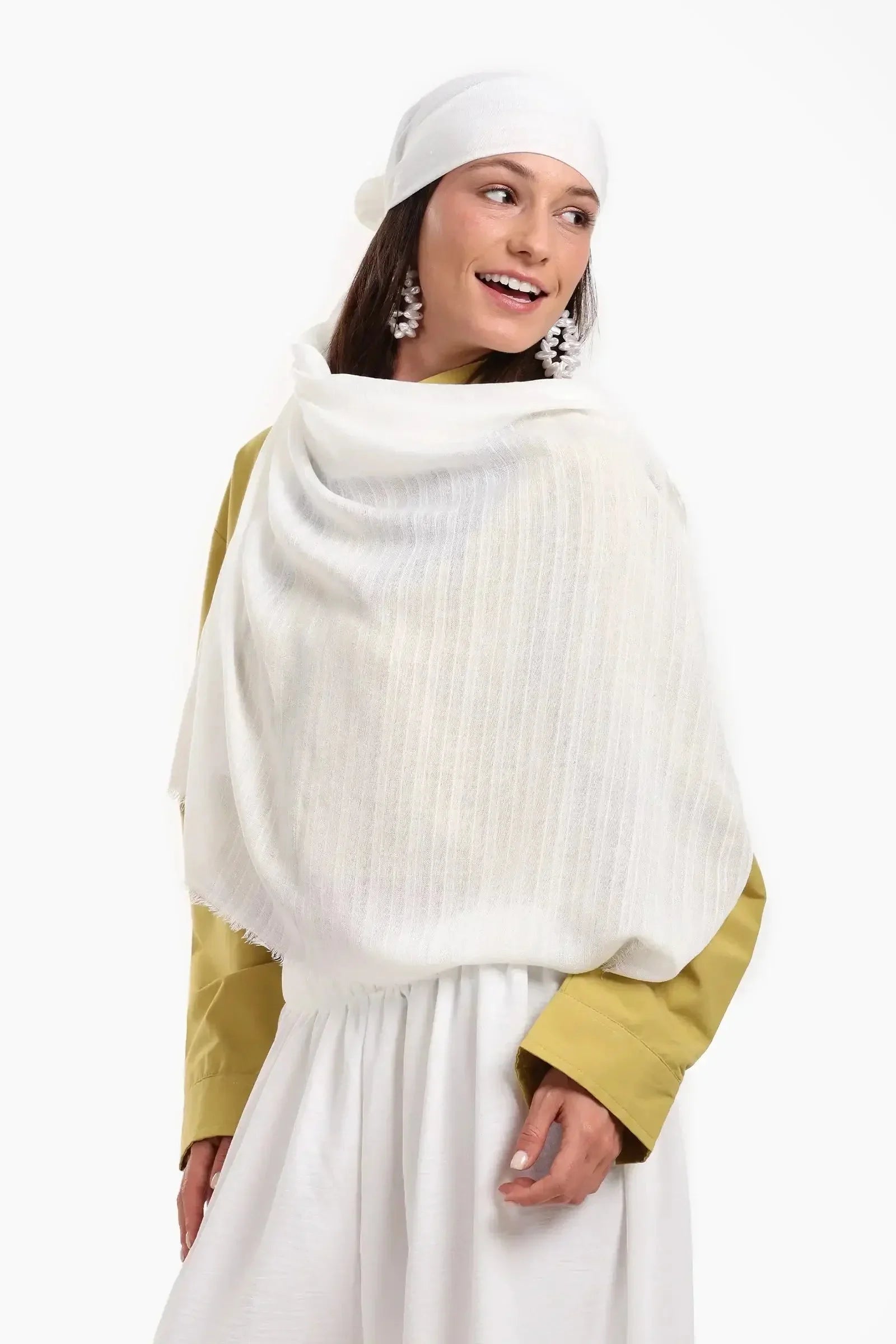 Carina - Striped Cotton Scarf 1