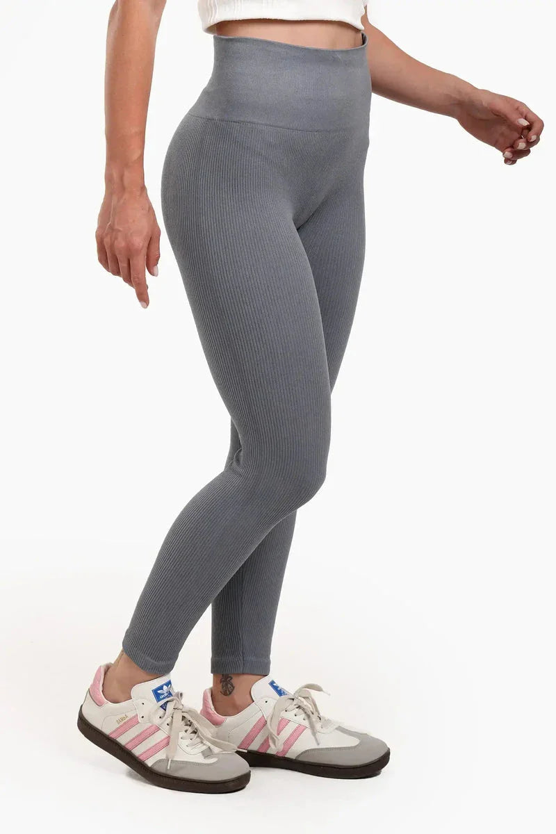Carina - Ribbed High-Waist Leggings 10