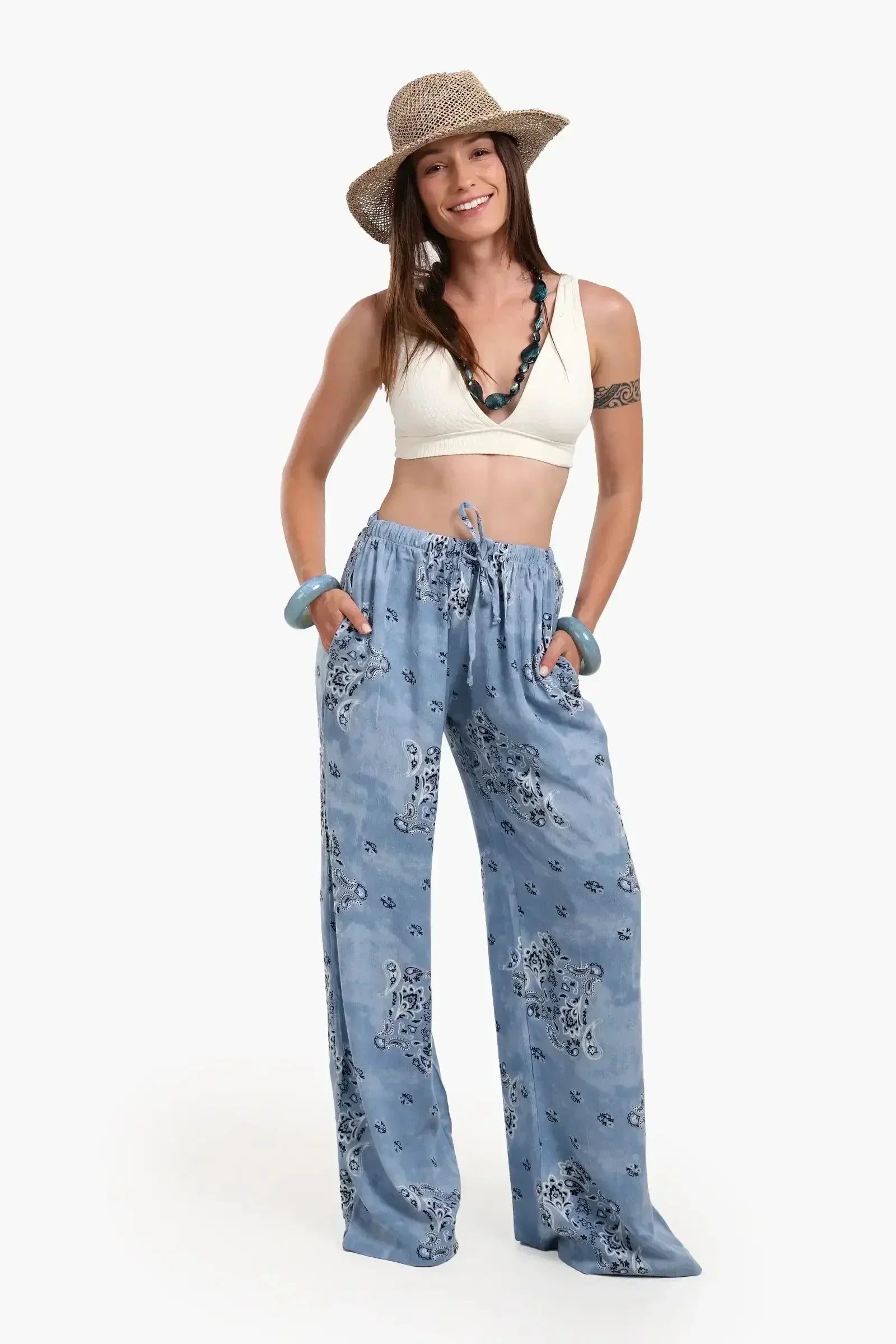 Carina - Printed Wide Leg Pants 9