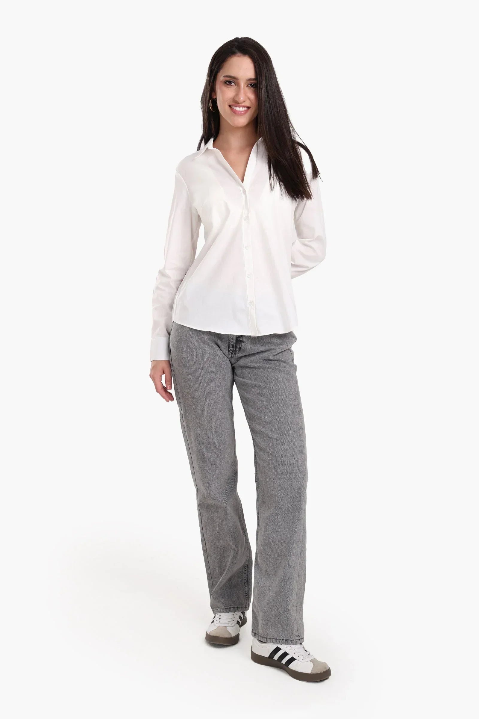 Clue - Collared V-Neck Poplin Shirt 7