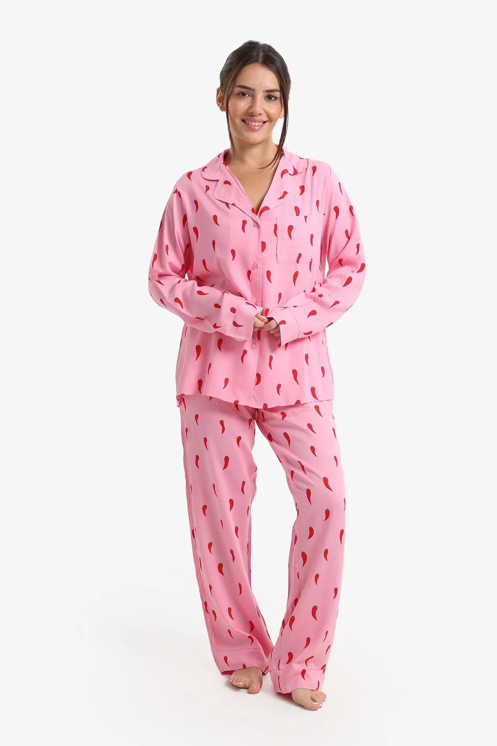 Carina - Pepper Print Relaxed Pyjama Set 1