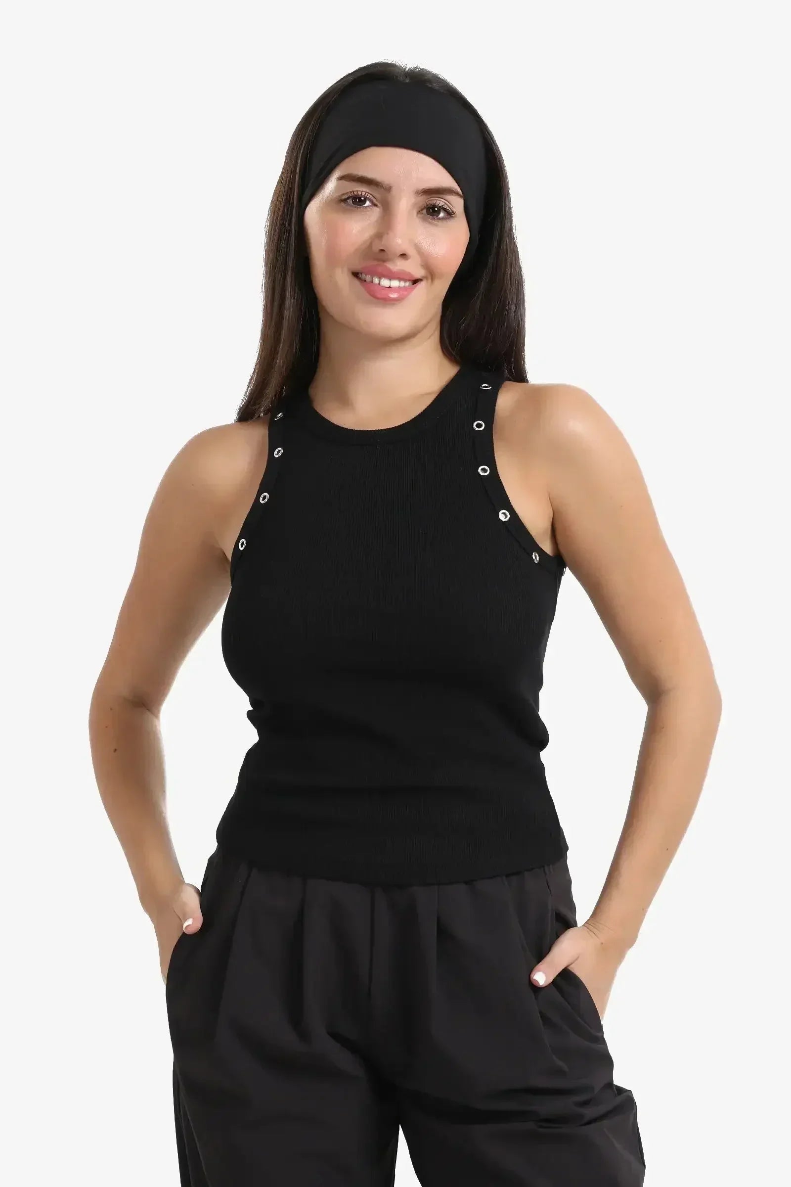 Carina - Metal Button Detail Top 1