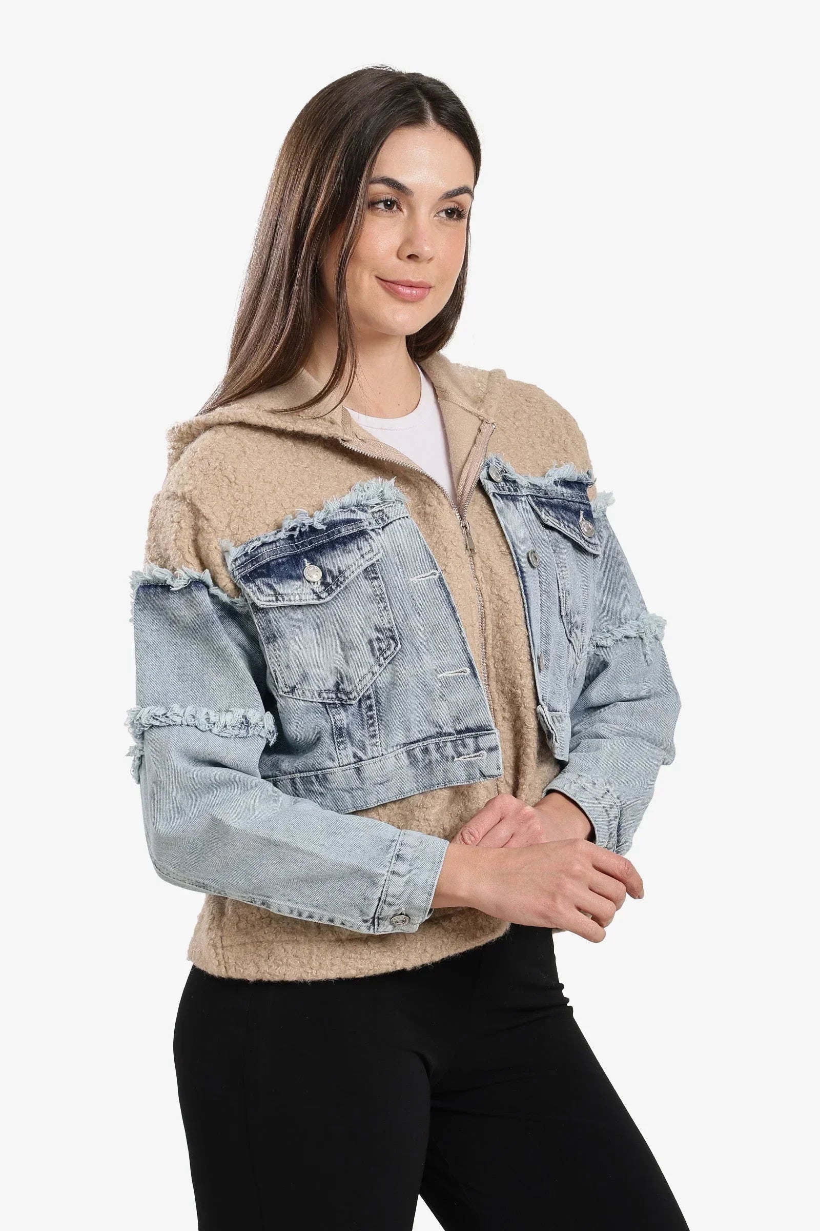 Clue - Denim-Panel Wool Jacket 6