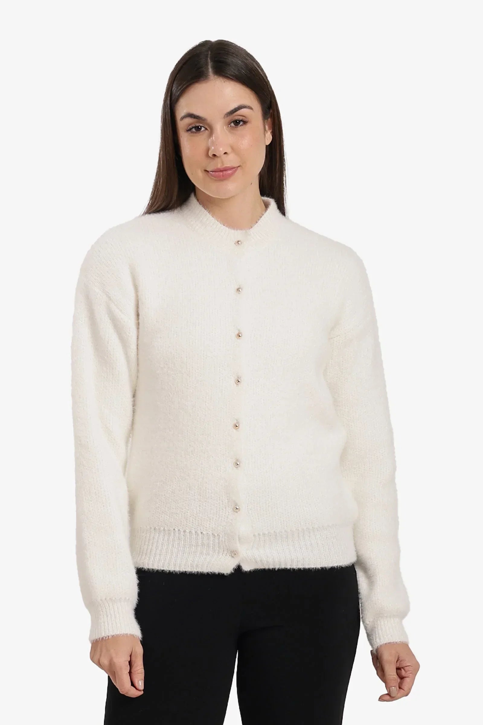 Clue - Crew-Neck Buttoned Cardigan 5