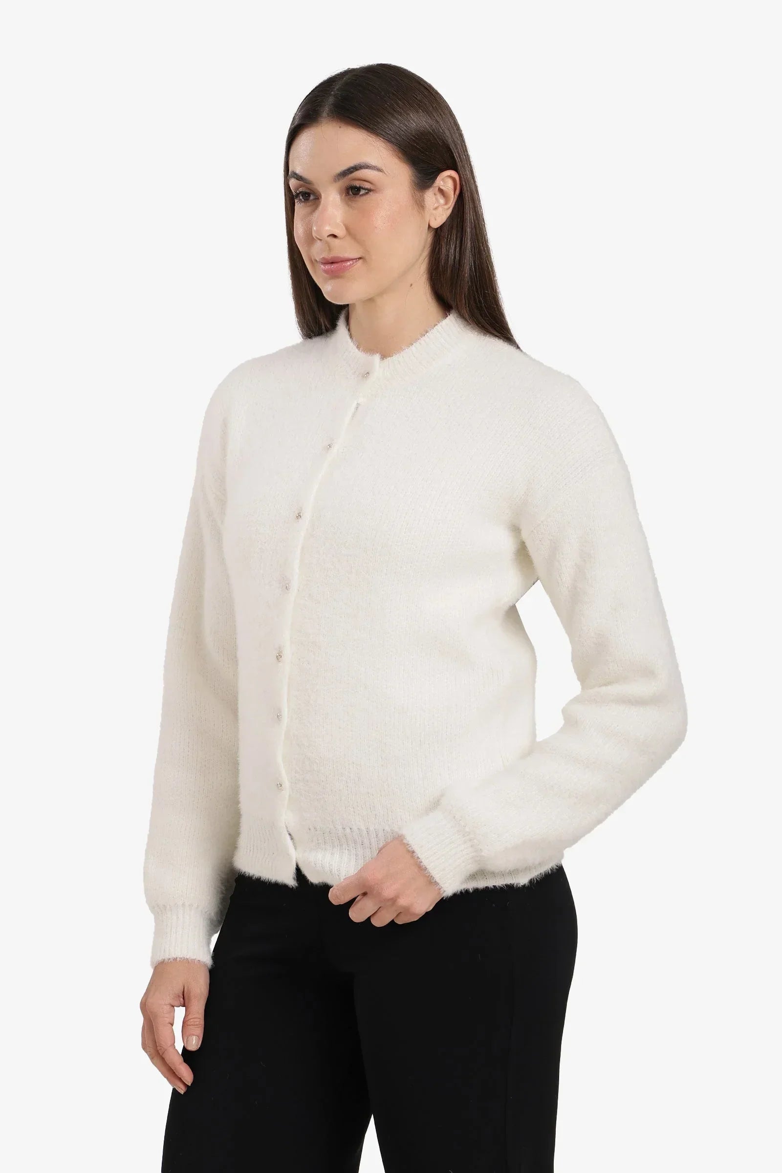 Clue - Crew-Neck Buttoned Cardigan 6