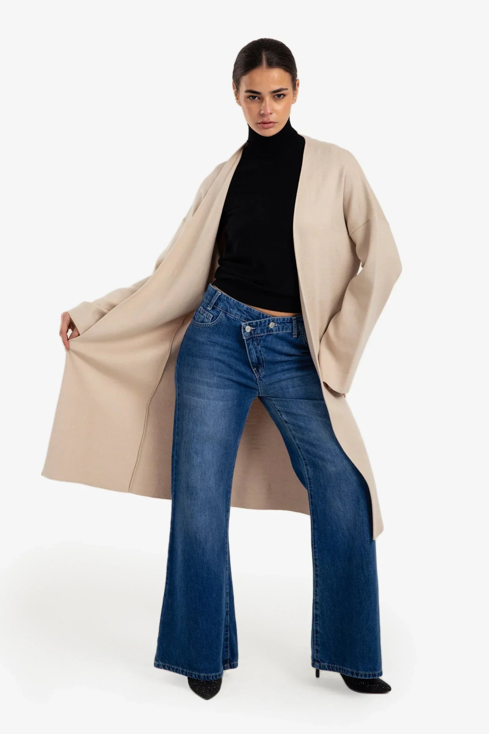 Clue - Knee Length Regular Cardigan 1