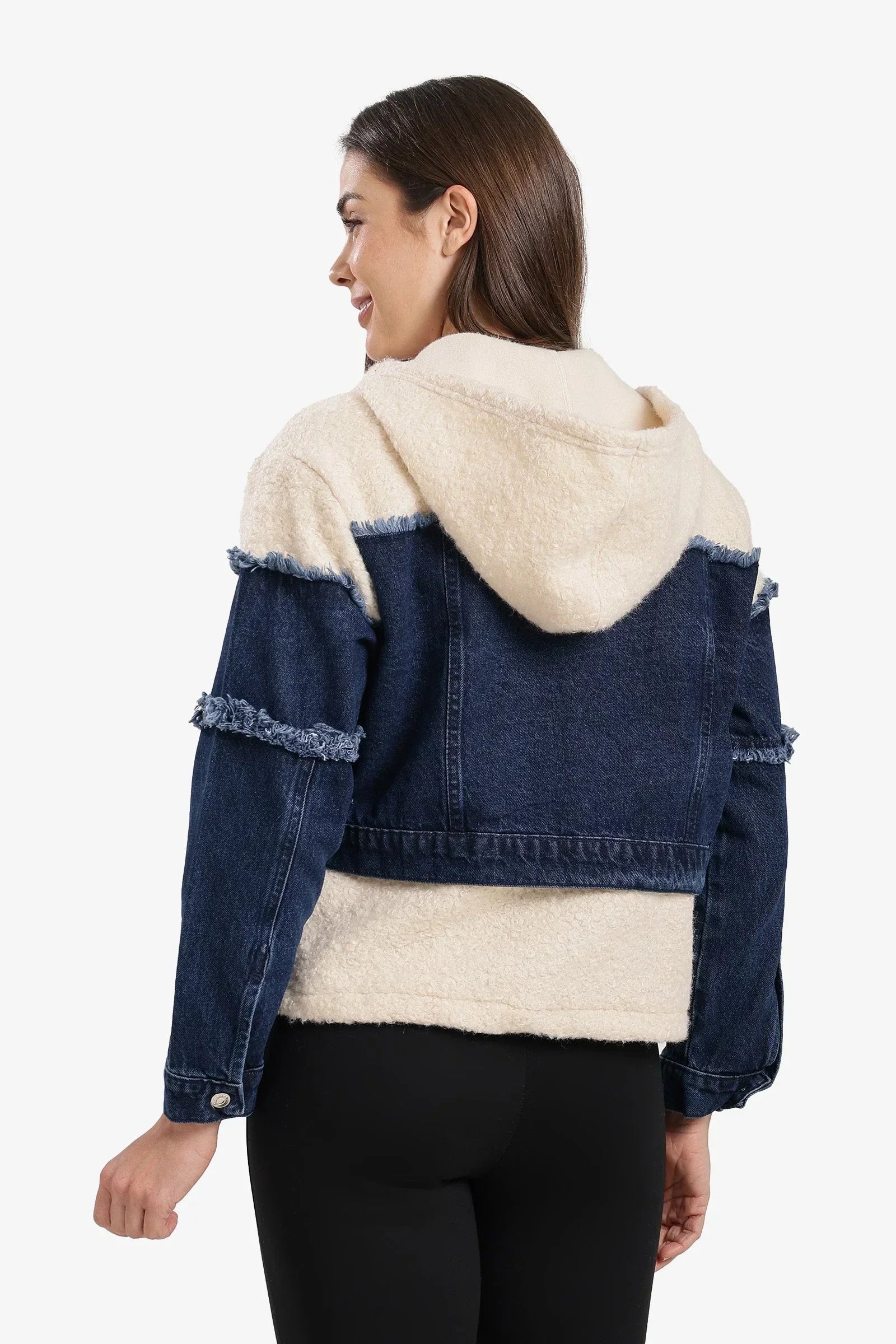Clue - Denim-Panel Wool Jacket 3