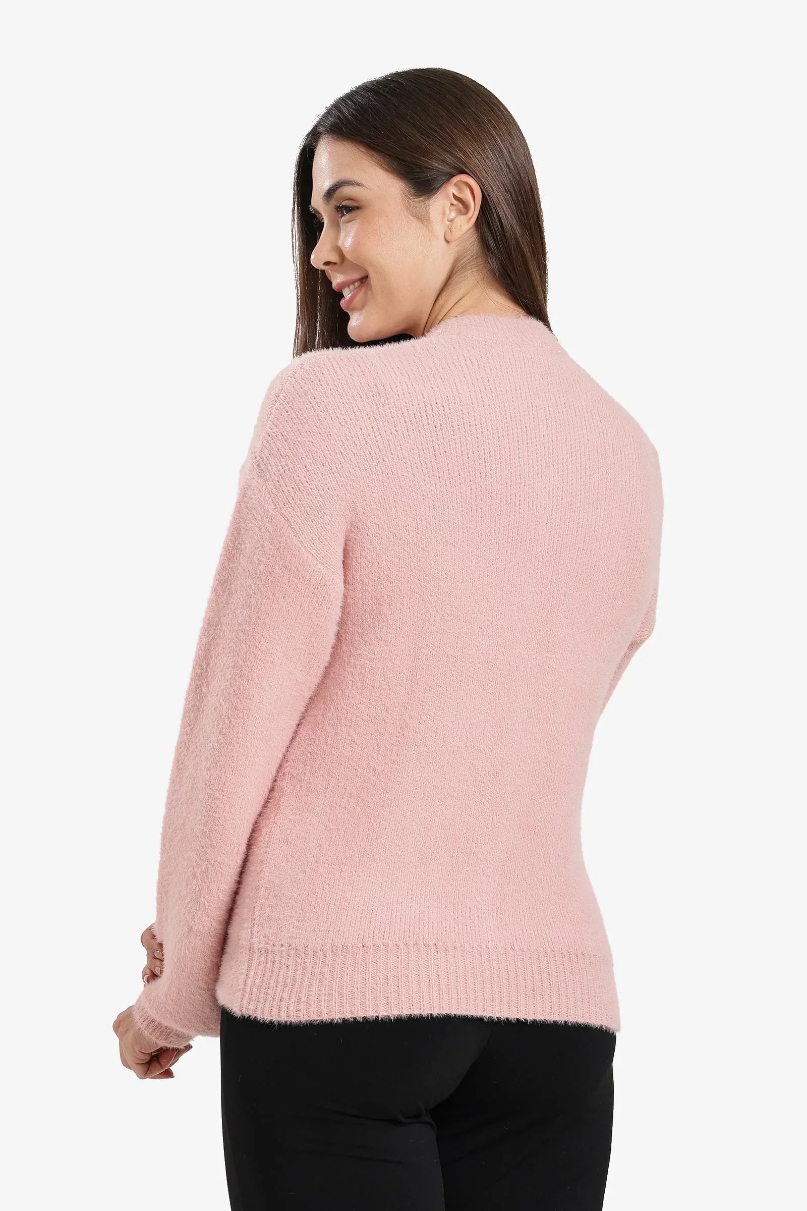 Clue - Crew-Neck Buttoned Cardigan 3