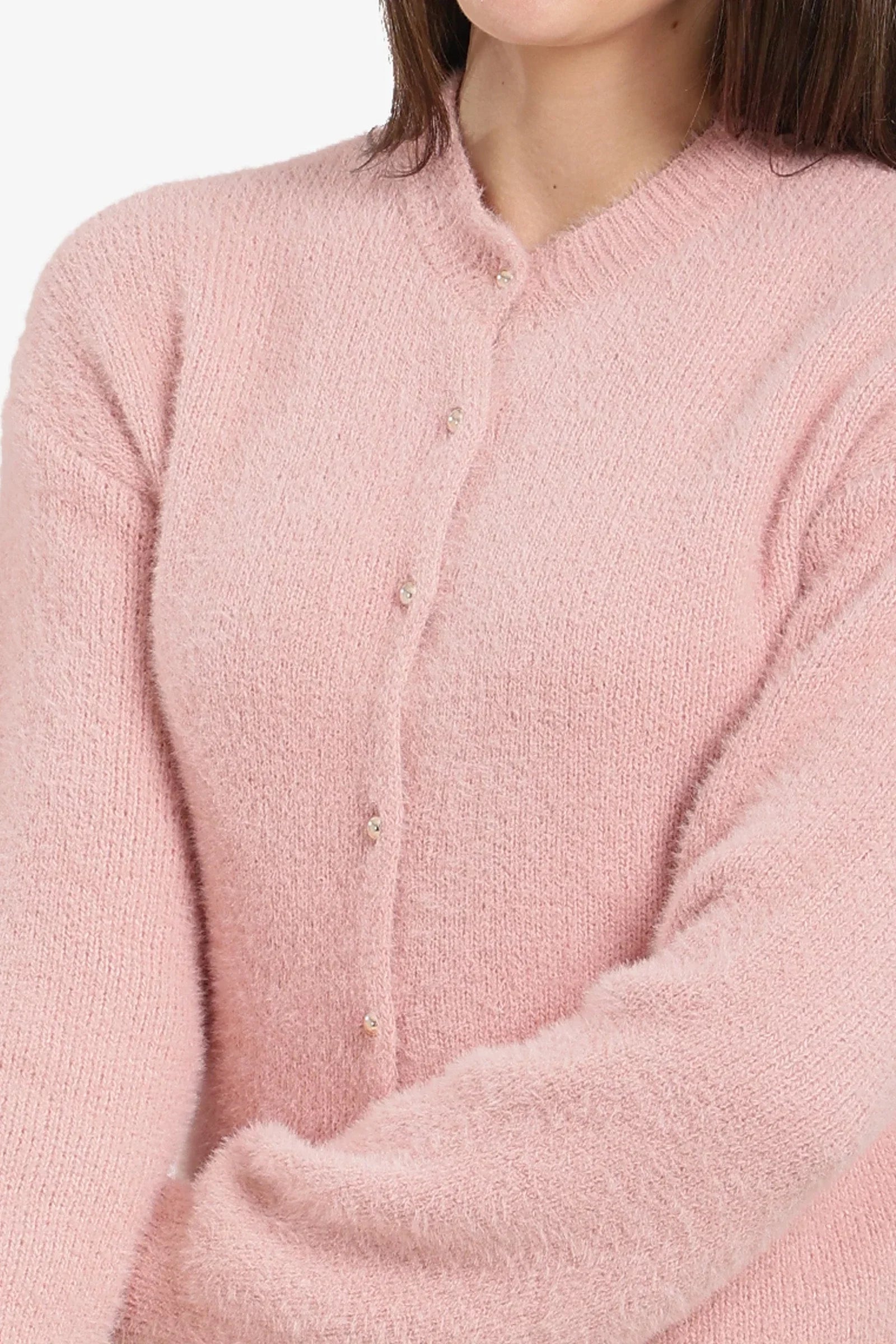 Clue - Crew-Neck Buttoned Cardigan 4