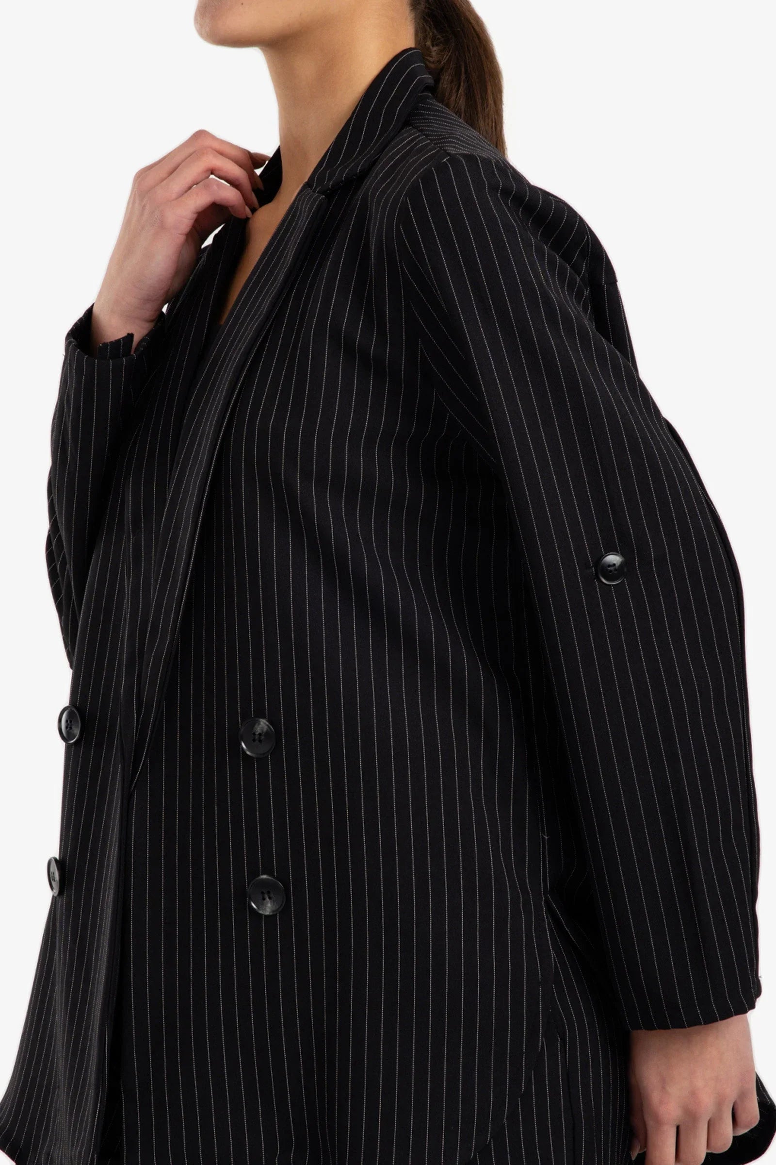 Clue - Notch Collar Striped Blazer 4