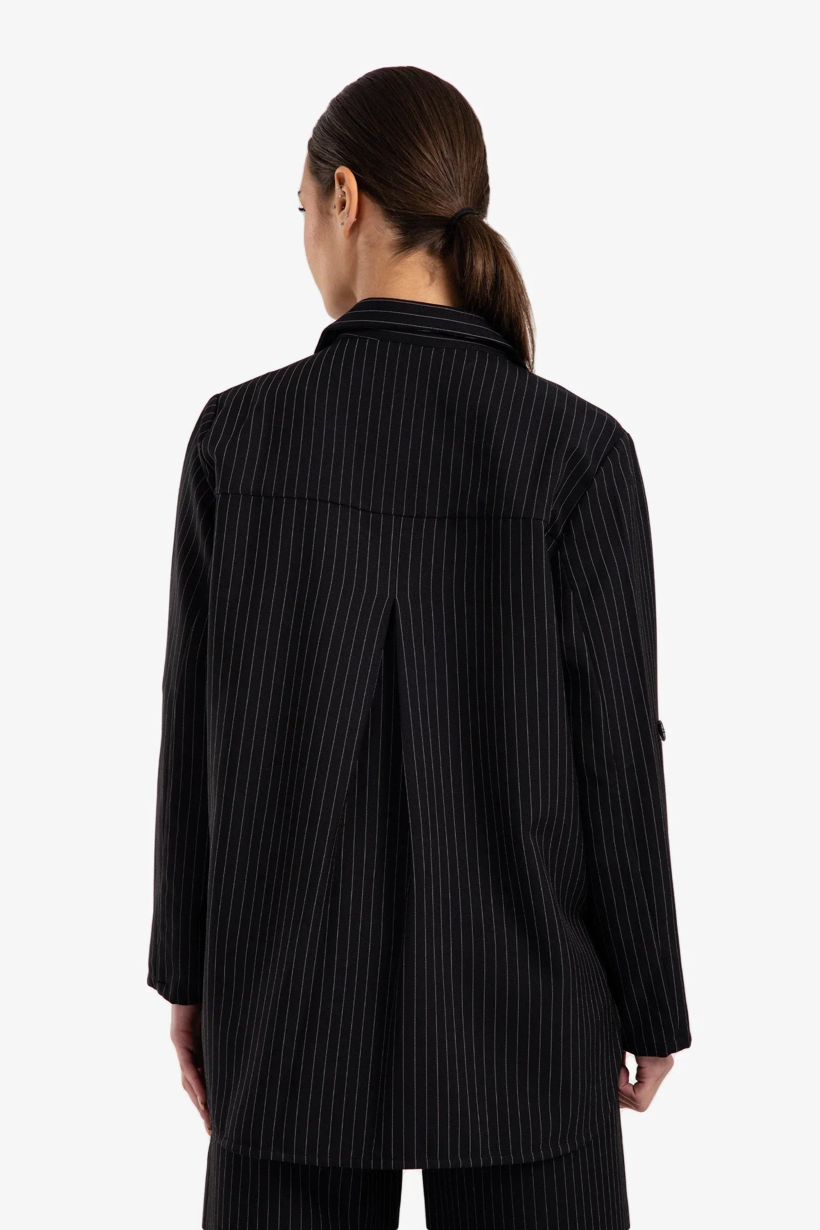 Clue - Notch Collar Striped Blazer 3