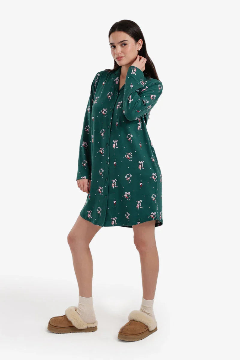Carina - Christmas Button-Down Nightgown 2