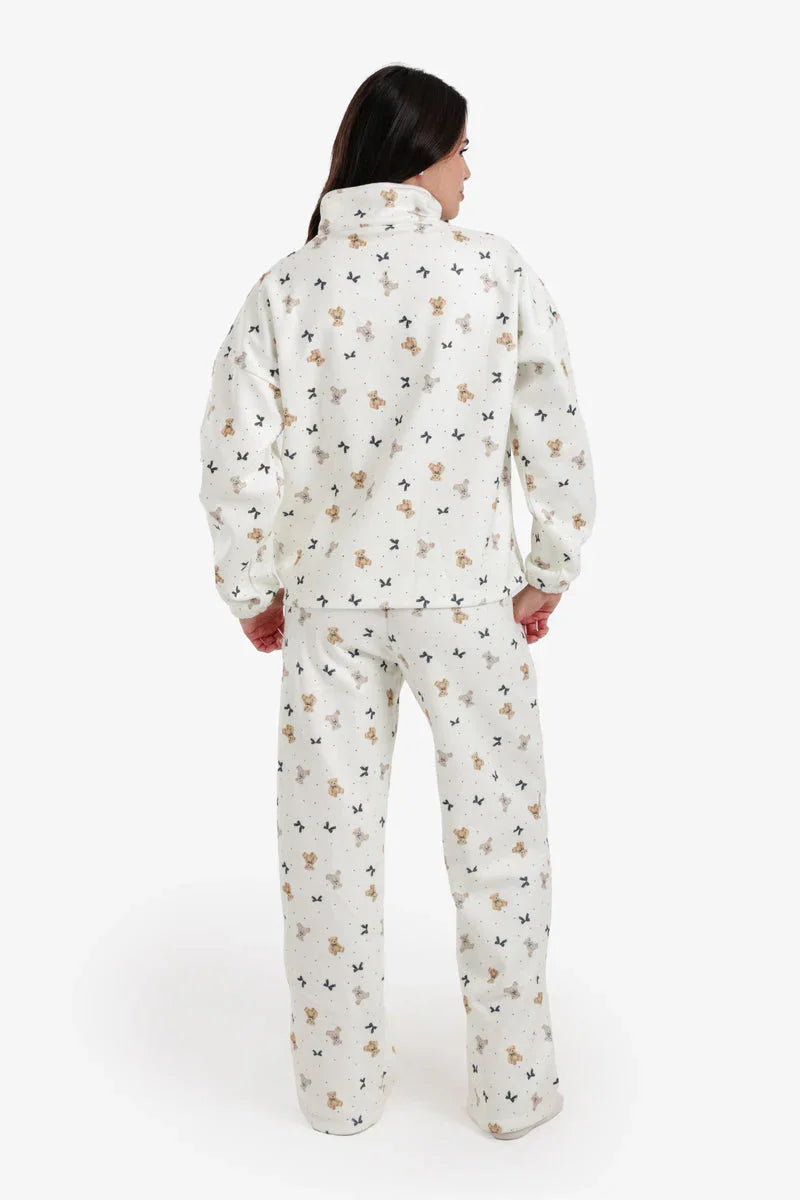 Carina - Stand Collar Printed Pyjama Set 4