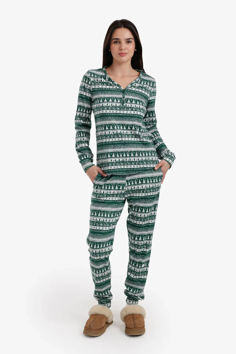 Carina - Henley Neck Pyjama Set 1