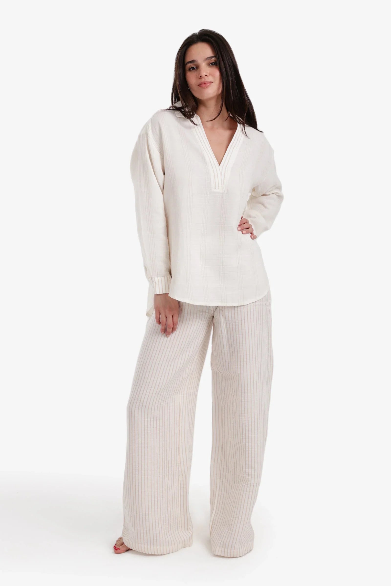 Carina - Striped Pattern Pyjama Set 1