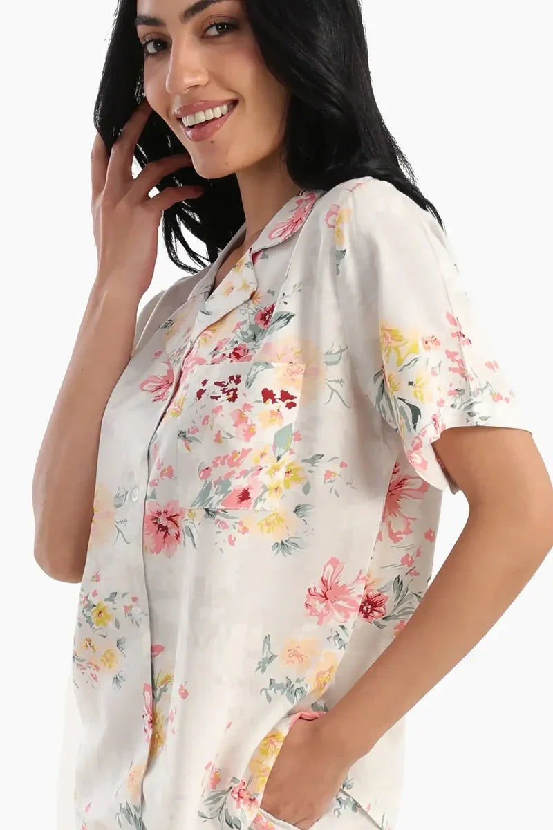Carina - Short Sleeves Floral Pyjama Set 4
