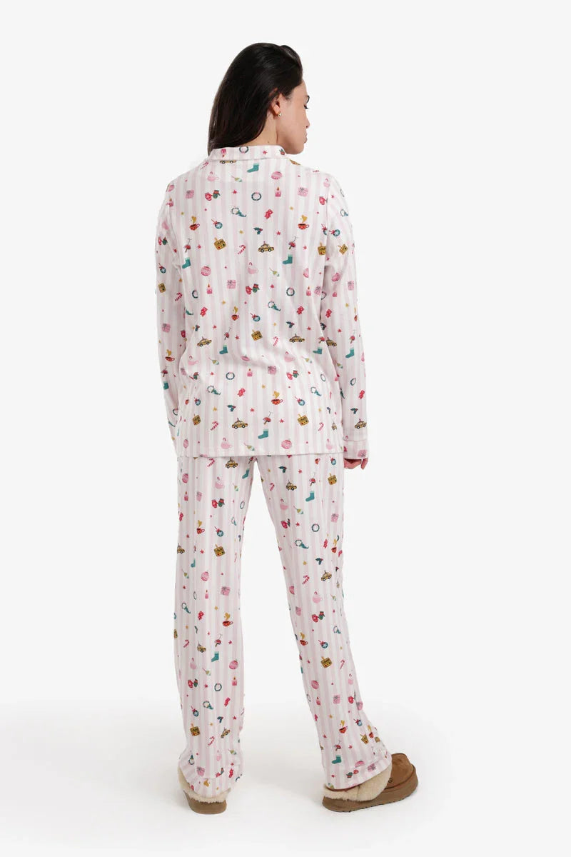 Carina - Festive Striped Pyjama Set 4