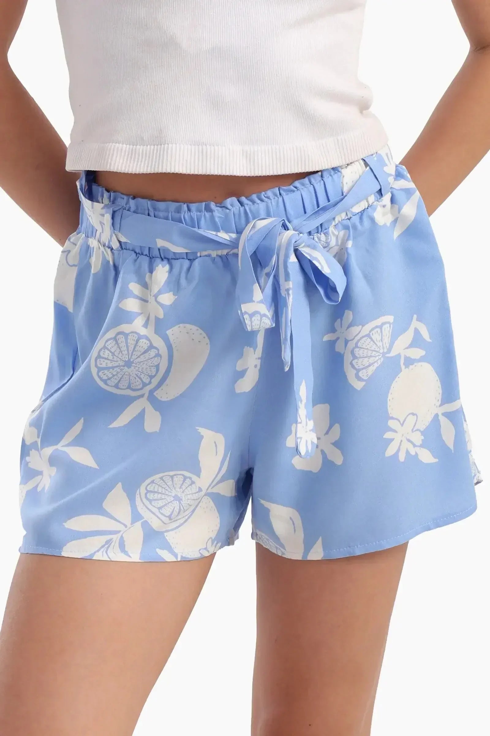 Carina - Blue Viscose Pyjama Shorts 1