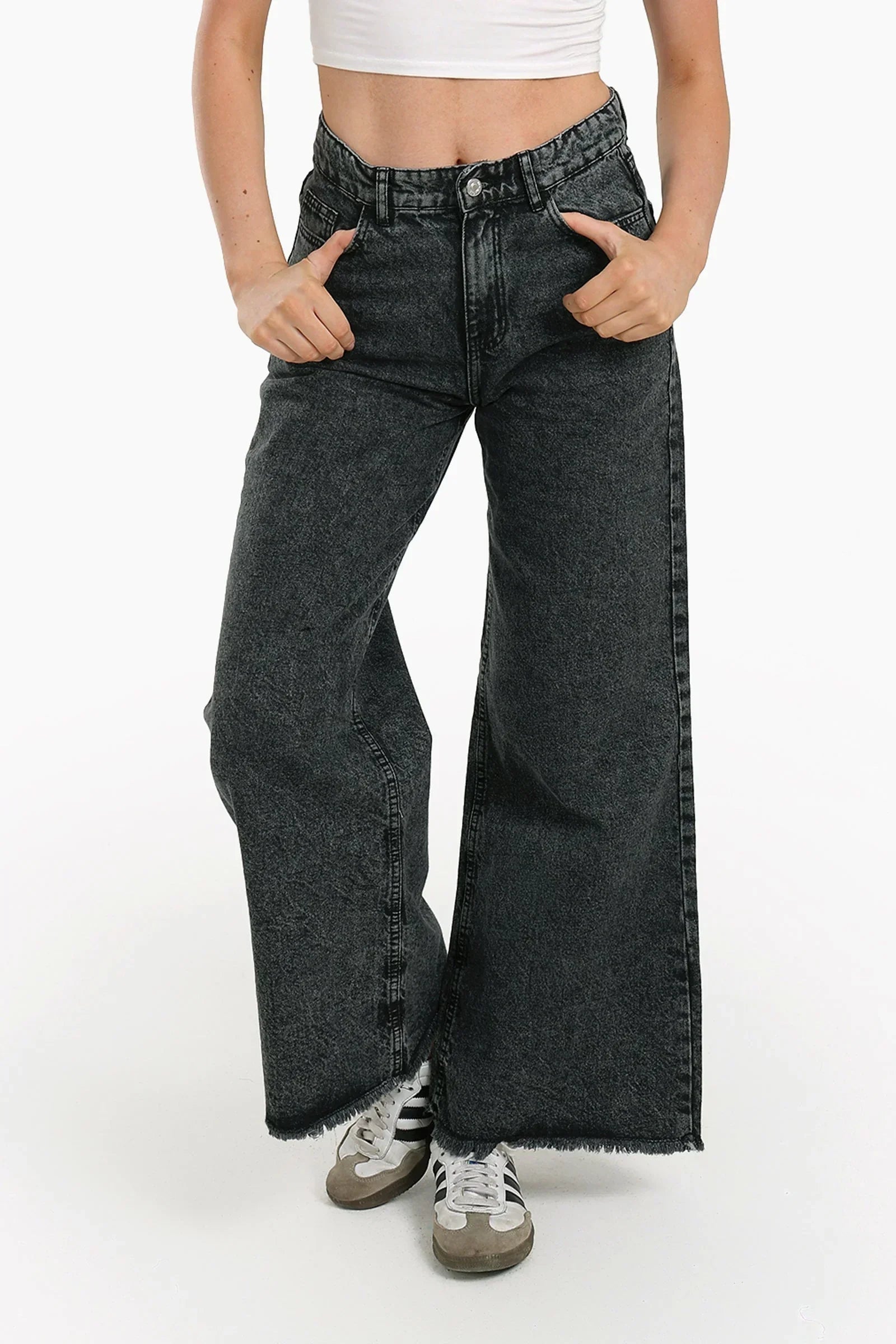 Clue - Grey Zip Fly Jeans 1