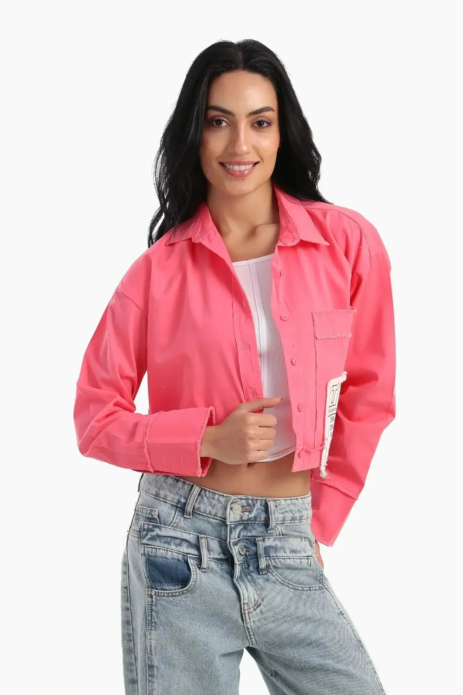 Carina - Cropped Shirt with Side Print 6